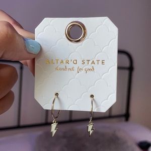 altar’d state white lightning bolt earrings